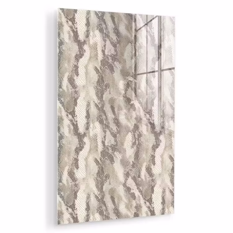 Glas schilderij - Slang - Patroon - Taupe — 1