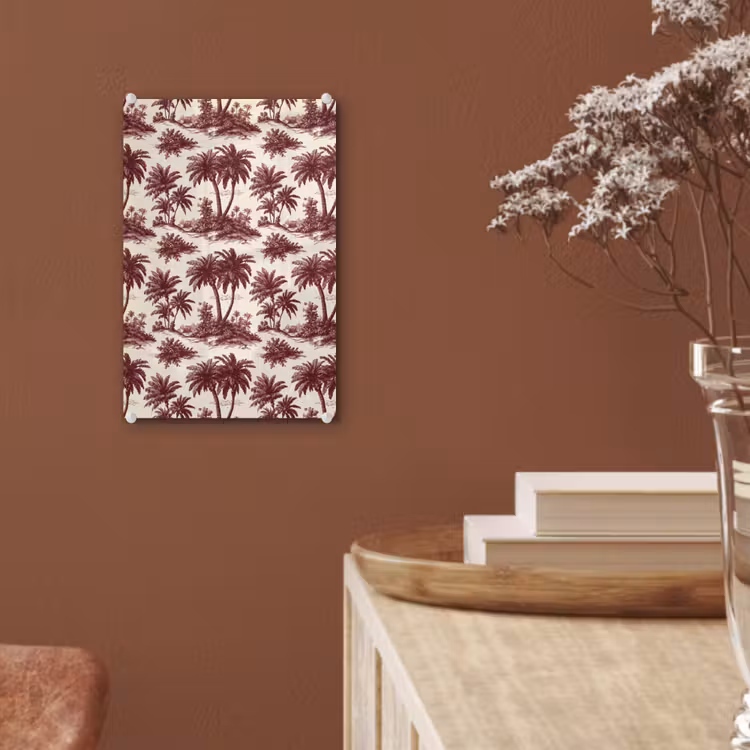 Glas schilderij - Tropisch - Geometrisch - Bordeauxrood — 6