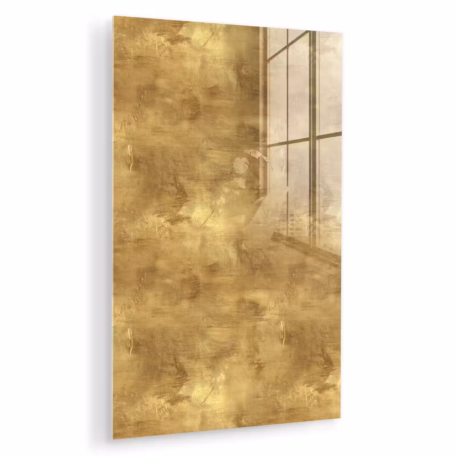 Glas schilderij - Industrieel - Textuur - Goud — 1