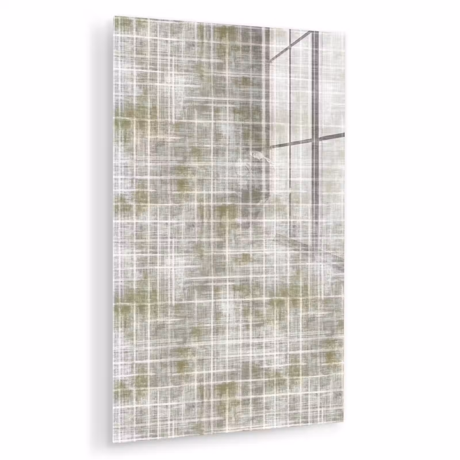 Glas schilderij - Linnen - Patroon - Groen — 1