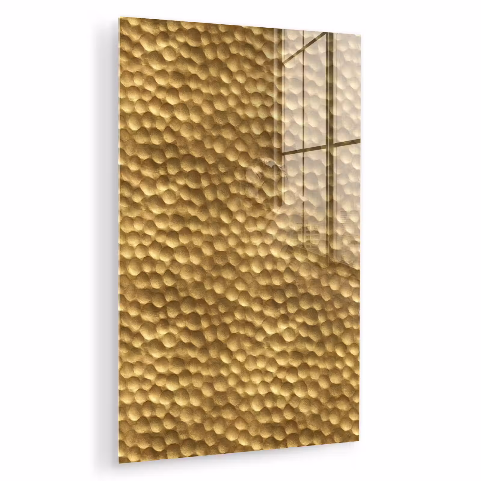 Glas schilderij - Metaal - Dynamisch - Goud — 1