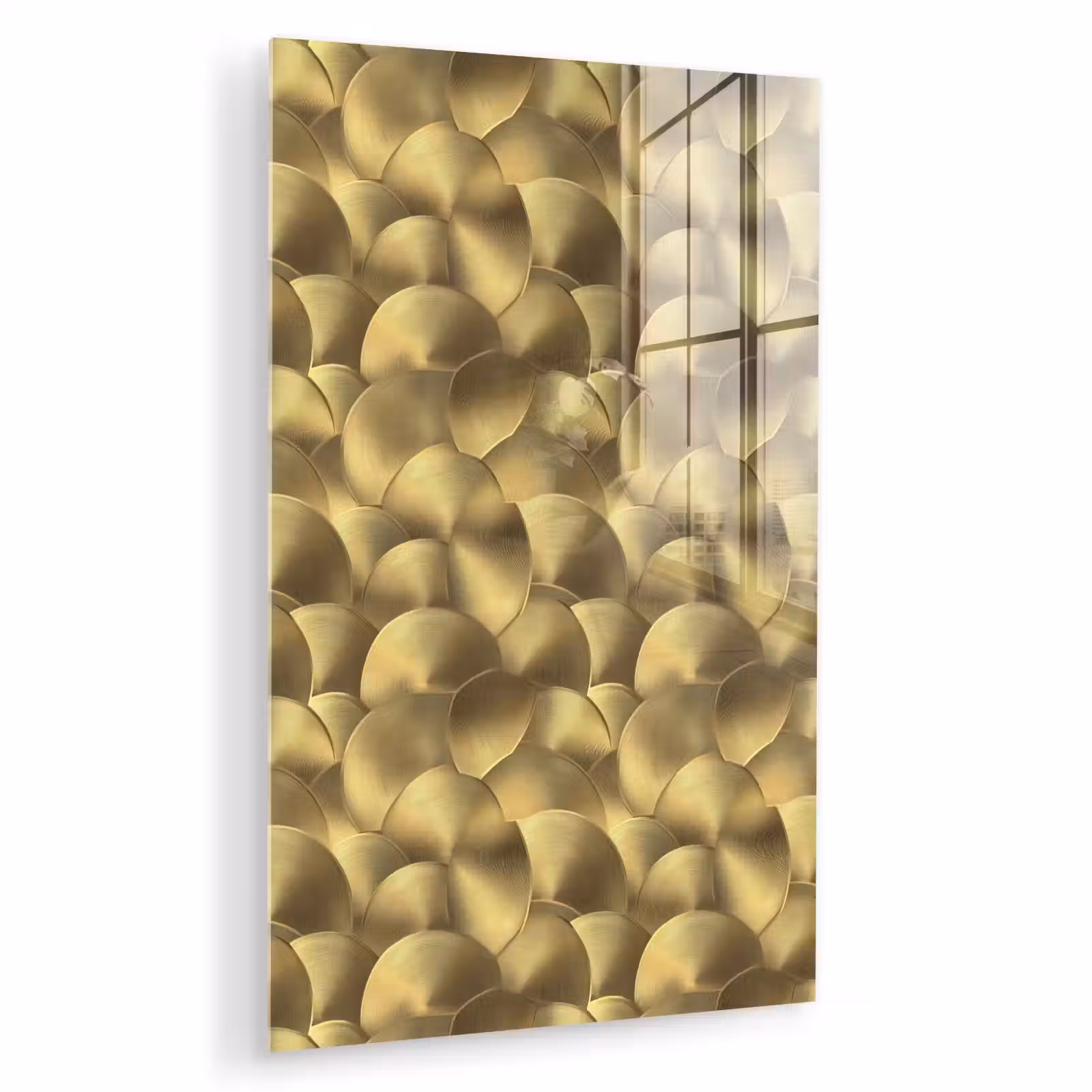 Glas schilderij - Modern - Cirkel - Goud — 1