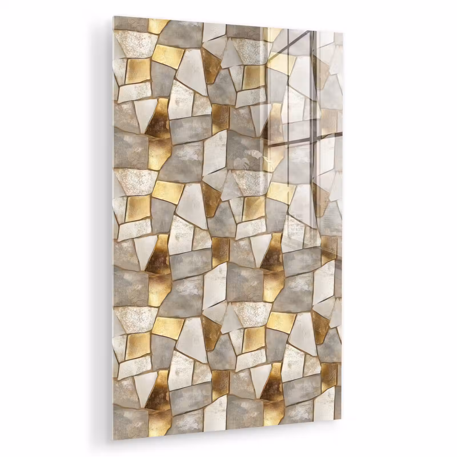 Glas schilderij - Mozaïek - Marmer - Goud — 1