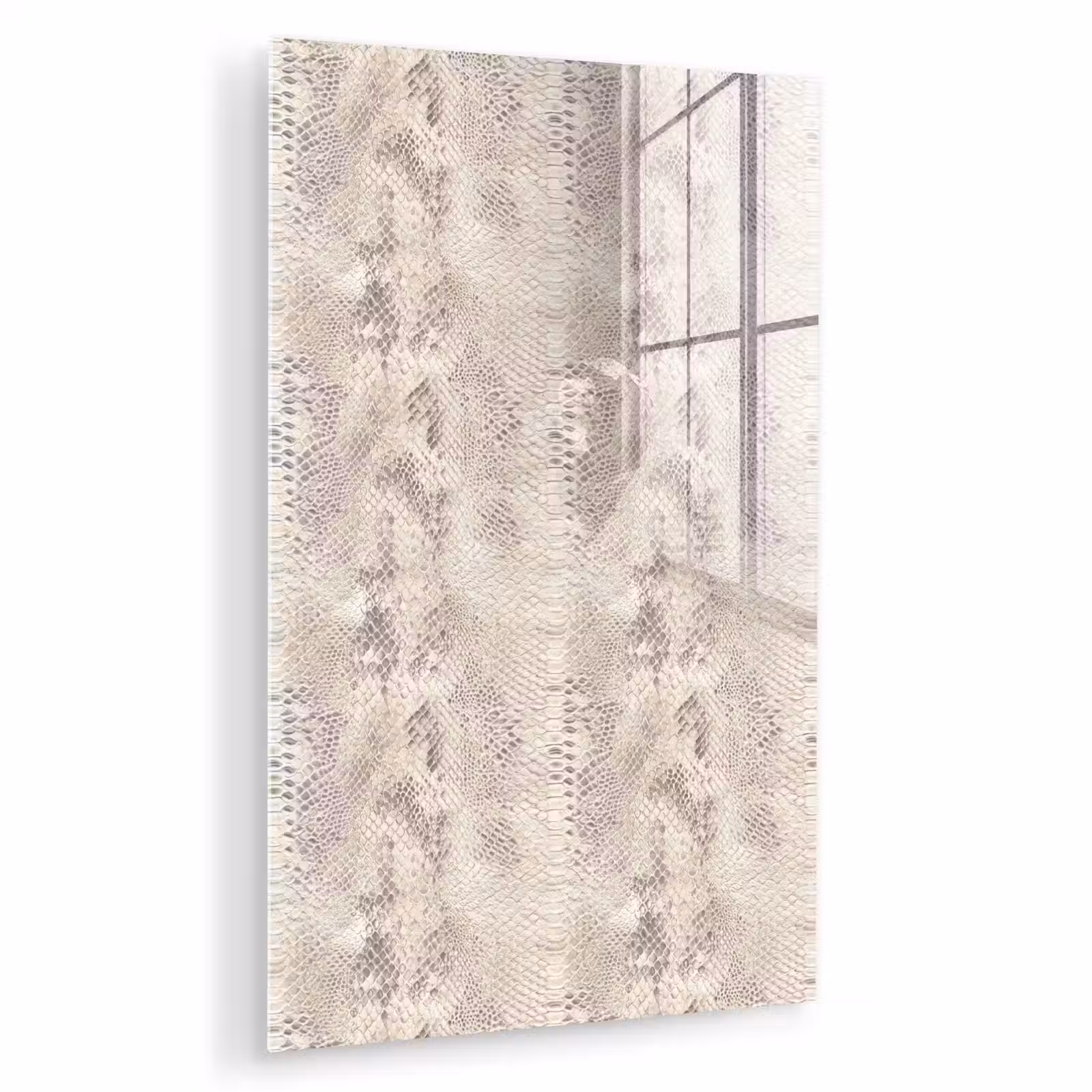 Glas schilderij - Slang - Patroon - Beige — 1
