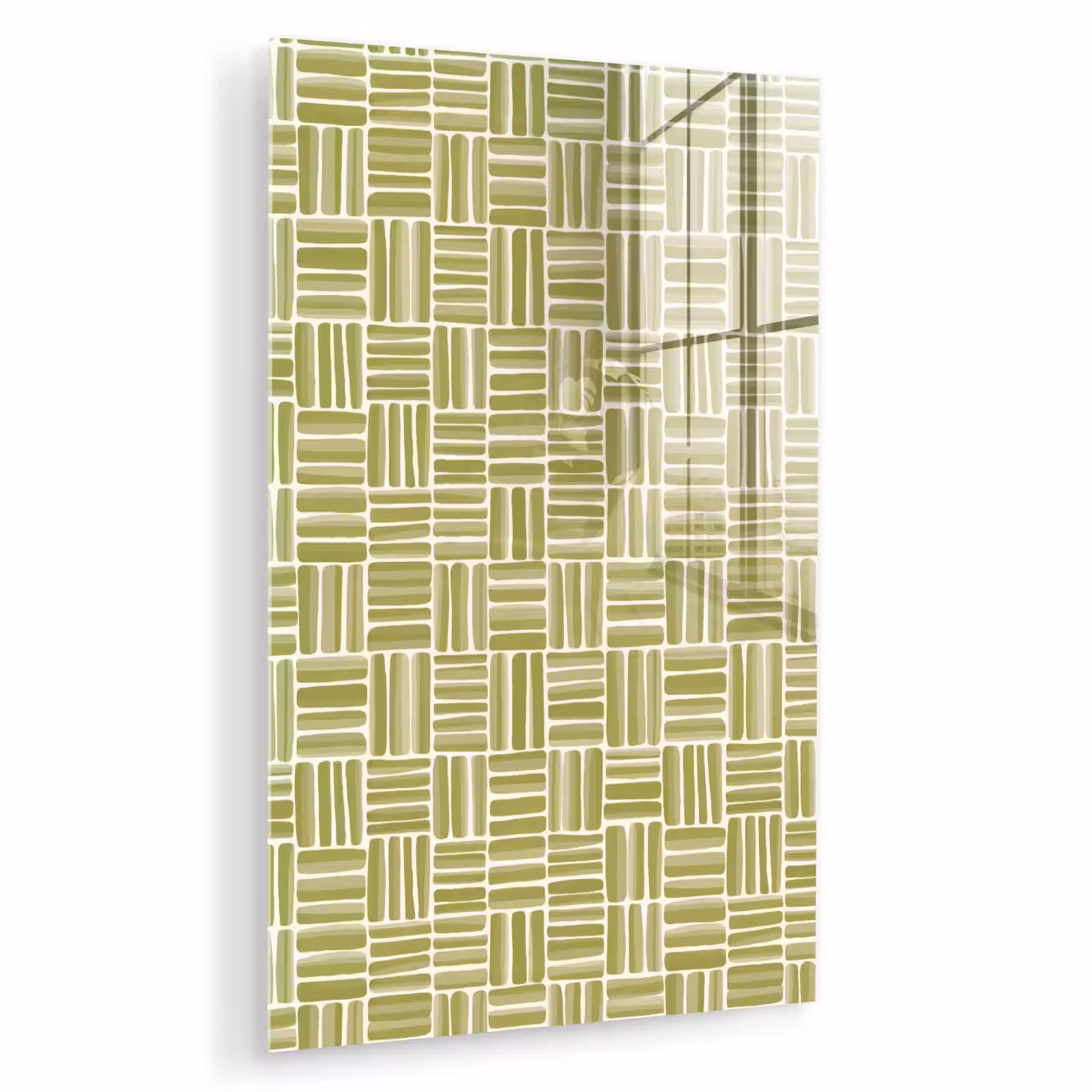 Glas schilderij - Vlecht - Patroon - Groen — 1
