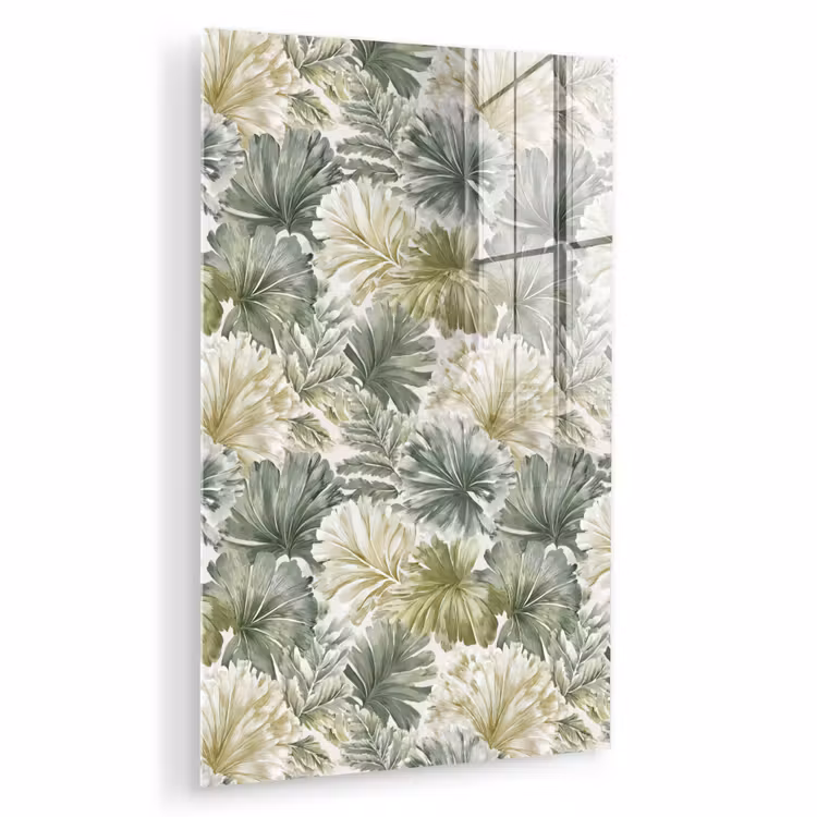 Glas schilderij - Bladeren - Botanisch - Groen — 1
