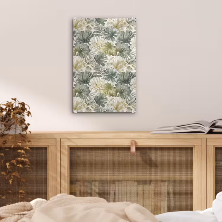 Glas schilderij - Bladeren - Botanisch - Groen — 5