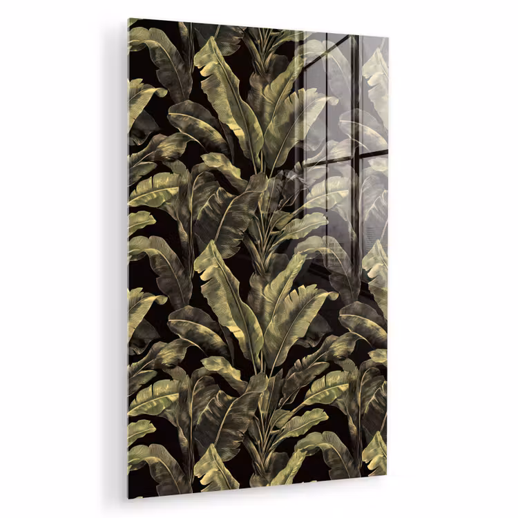 Glas schilderij - Botanisch - Bladeren - Groen — 1