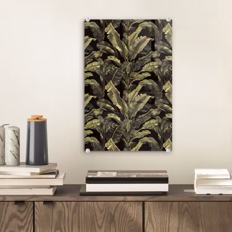 Glas schilderij - Botanisch - Bladeren - Groen — 2