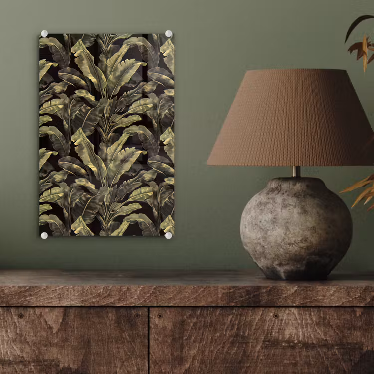 Glas schilderij - Botanisch - Bladeren - Groen — 4