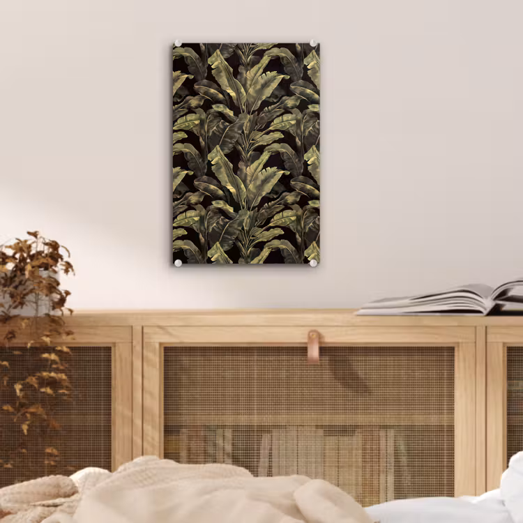 Glas schilderij - Botanisch - Bladeren - Groen — 5