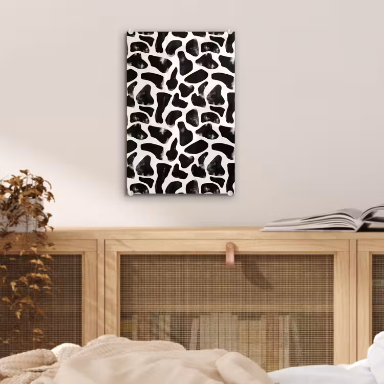 Glas schilderij - Dierenpatroon - Vlekken - Zwart - Wit — 5