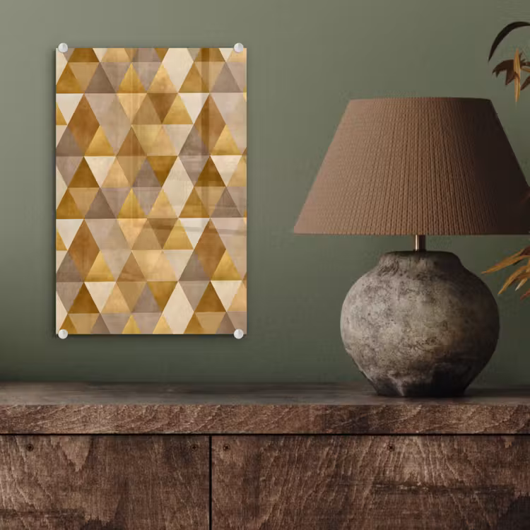 Glas schilderij - Geometrisch - Driehoek - Goud — 4