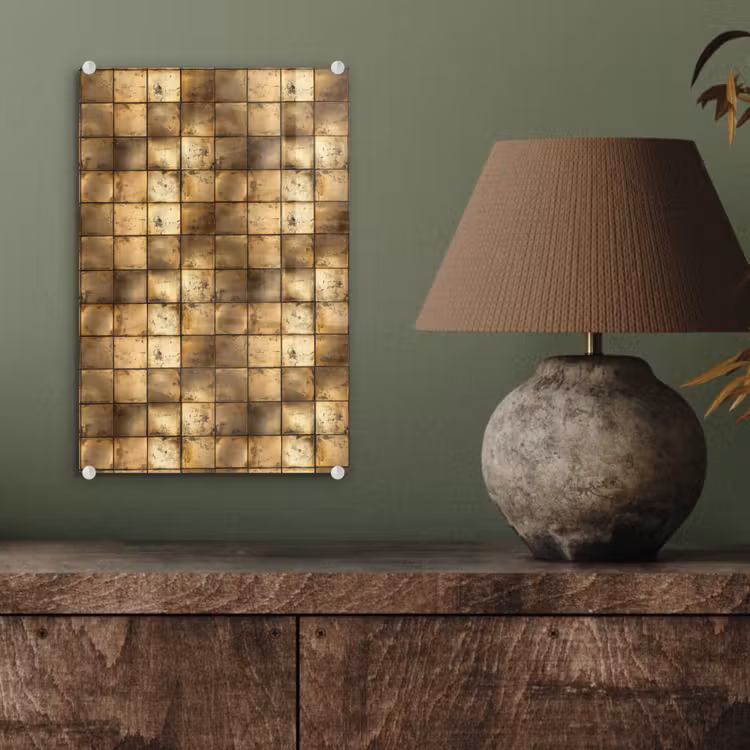 Glas schilderij - Geometrisch - Tegels - Goud — 4