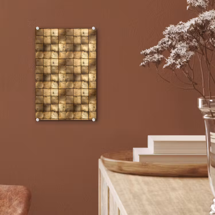 Glas schilderij - Geometrisch - Tegels - Goud — 6