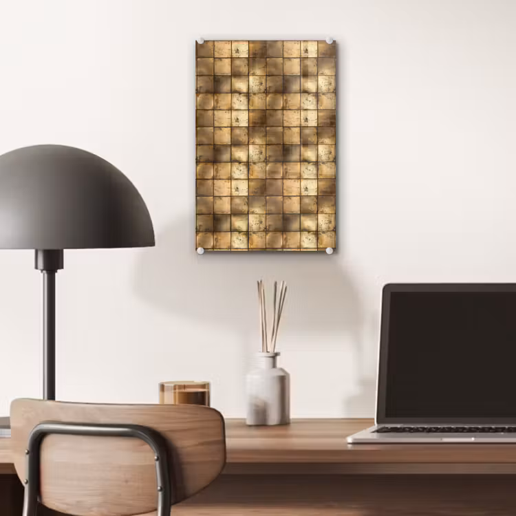 Glas schilderij - Geometrisch - Tegels - Goud — 7
