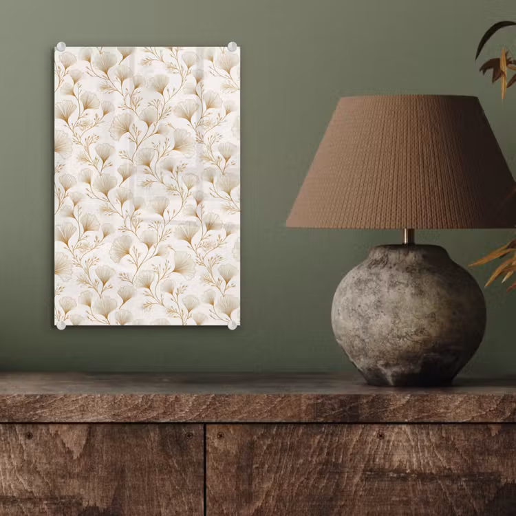 Glas schilderij - Ginkgo - Takken - Goud — 4