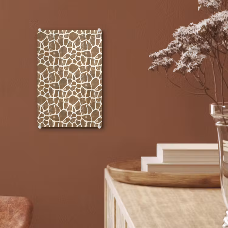 Glas schilderij - Giraf - Klassiek - Bruin — 6