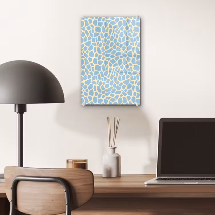 Glas schilderij - Giraf - Modern - Blauw — 7