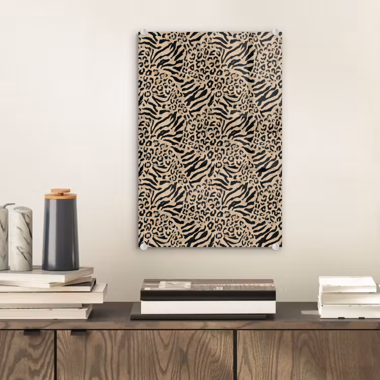 Glas schilderij - Giraf - Zebra - Motief - Bruin — 2