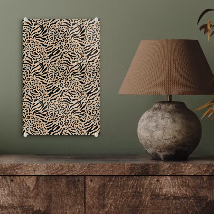Glas schilderij - Giraf - Zebra - Motief - Bruin — 4