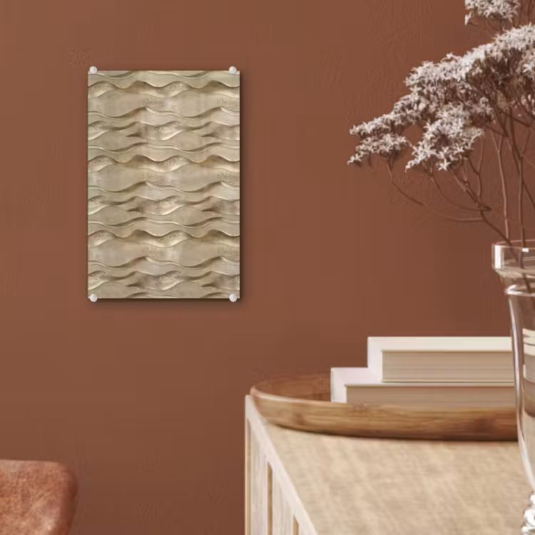 Glas schilderij - Golven - Patroon - Goud — 6