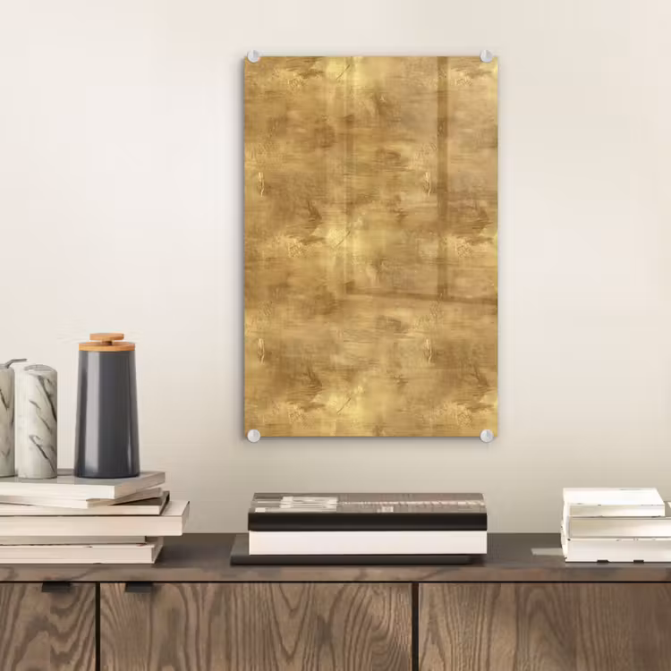 Glas schilderij - Industrieel - Textuur - Goud — 2