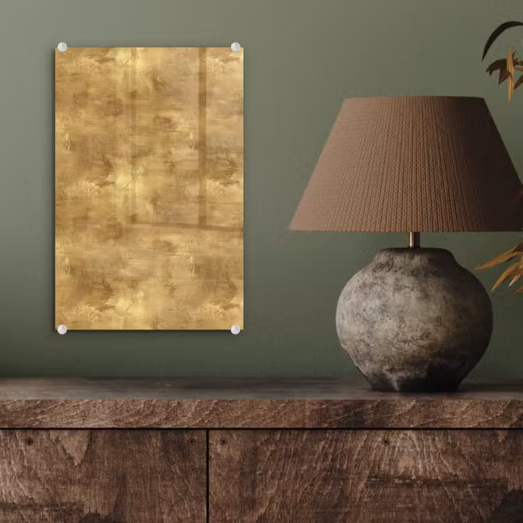 Glas schilderij - Industrieel - Textuur - Goud — 4