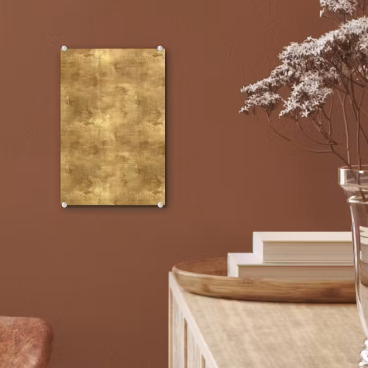 Glas schilderij - Industrieel - Textuur - Goud — 6