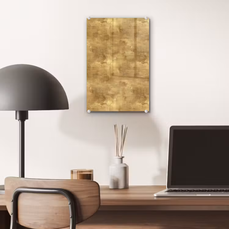 Glas schilderij - Industrieel - Textuur - Goud — 7