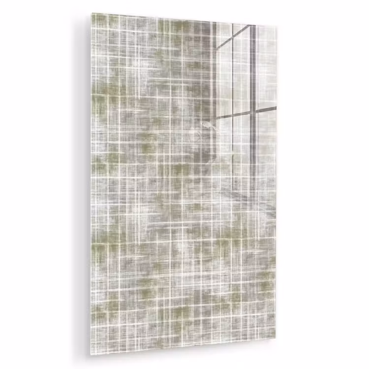 Glas schilderij - Linnen - Patroon - Groen — 1