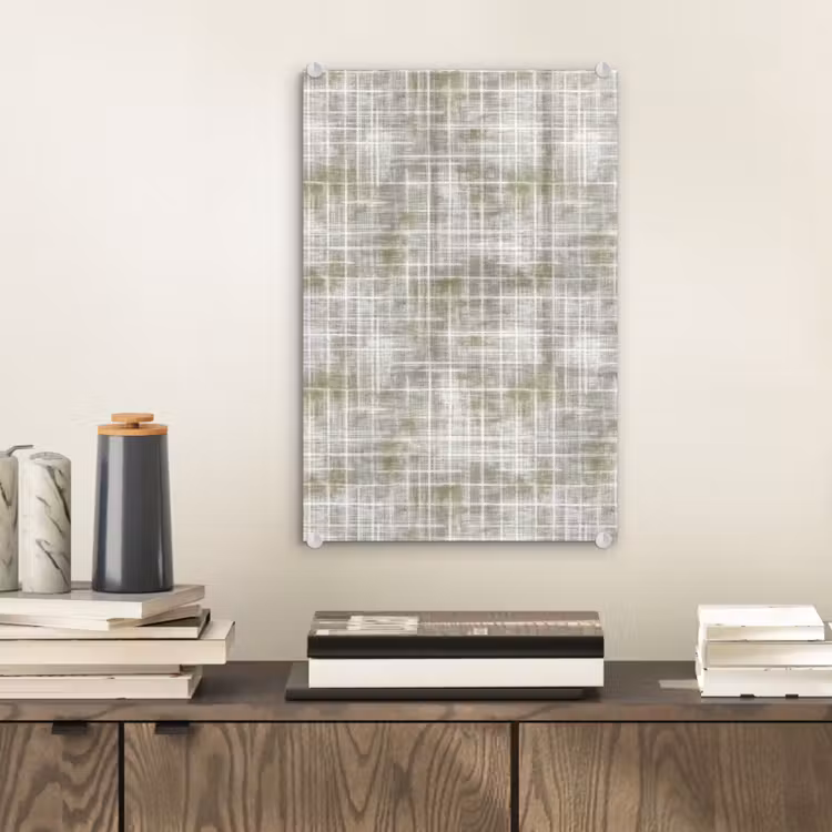 Glas schilderij - Linnen - Patroon - Groen — 2