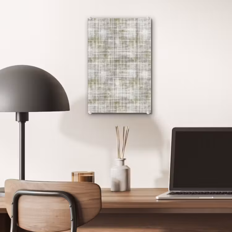 Glas schilderij - Linnen - Patroon - Groen — 7