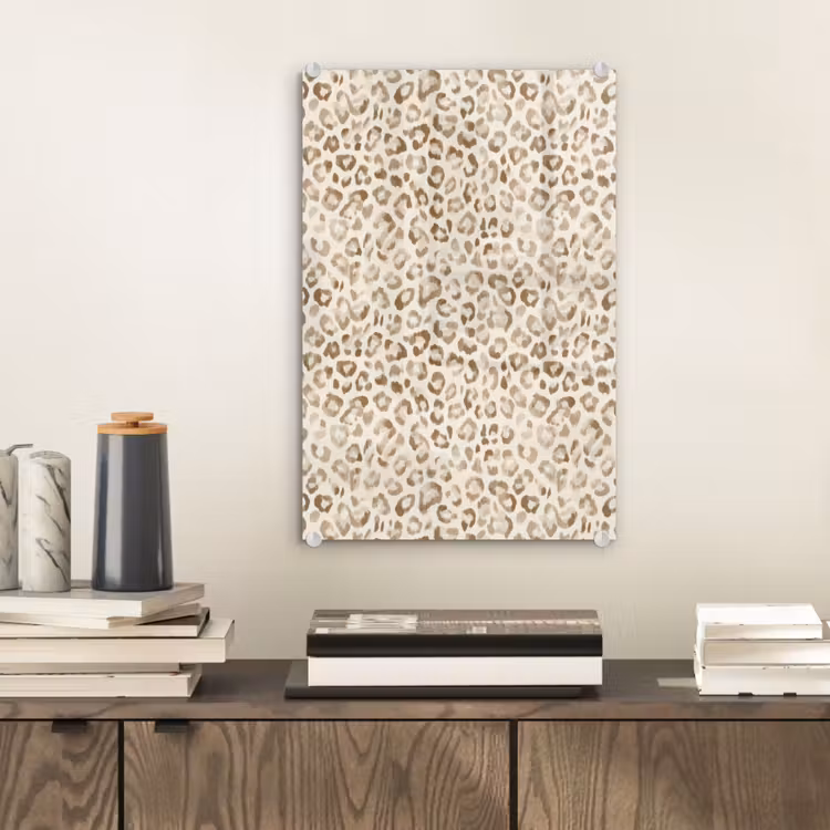 Glas schilderij - Luipaard - Klassiek - Beige — 2