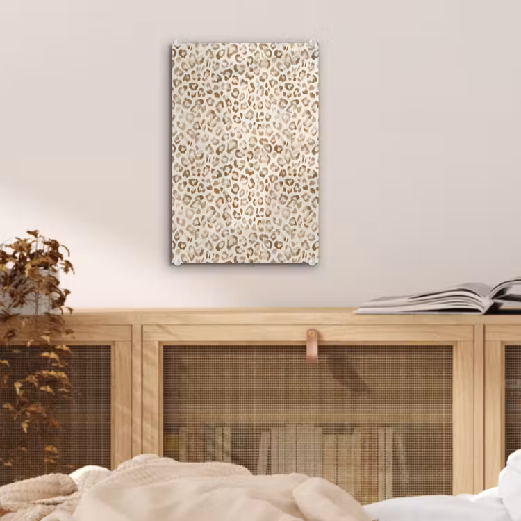 Glas schilderij - Luipaard - Klassiek - Beige — 5