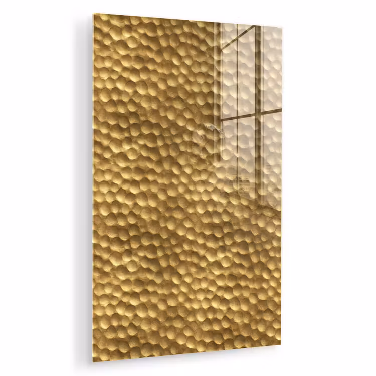 Glas schilderij - Metaal - Dynamisch - Goud — 1