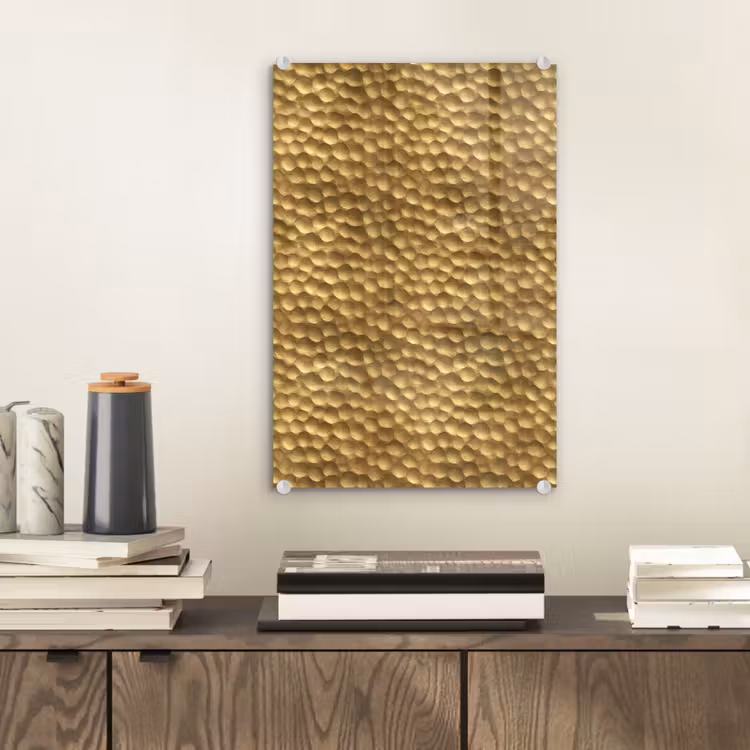 Glas schilderij - Metaal - Dynamisch - Goud — 2