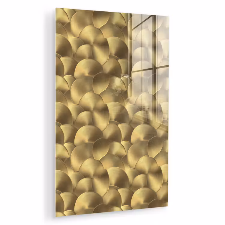 Glas schilderij - Modern - Cirkel - Goud — 1