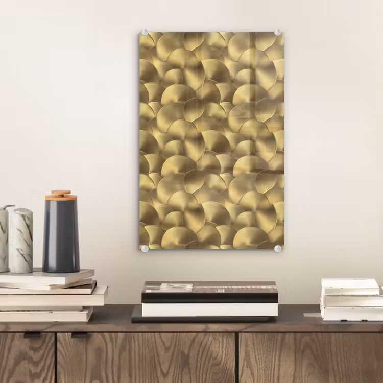 Glas schilderij - Modern - Cirkel - Goud — 2
