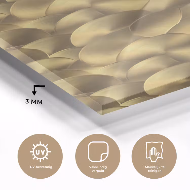 Glas schilderij - Modern - Cirkel - Goud — 3