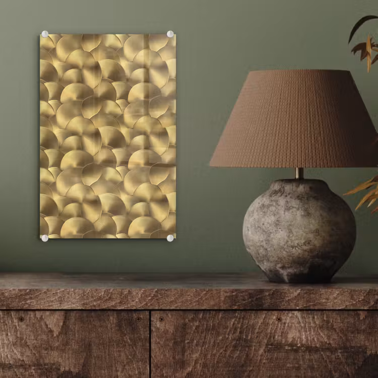 Glas schilderij - Modern - Cirkel - Goud — 4