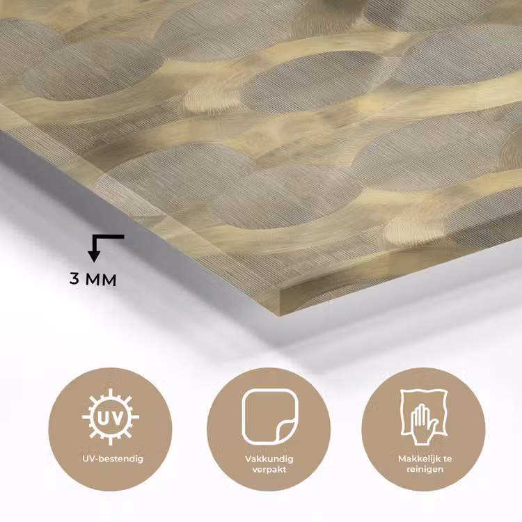Glas schilderij - Modern - Geometrisch - Goud — 3