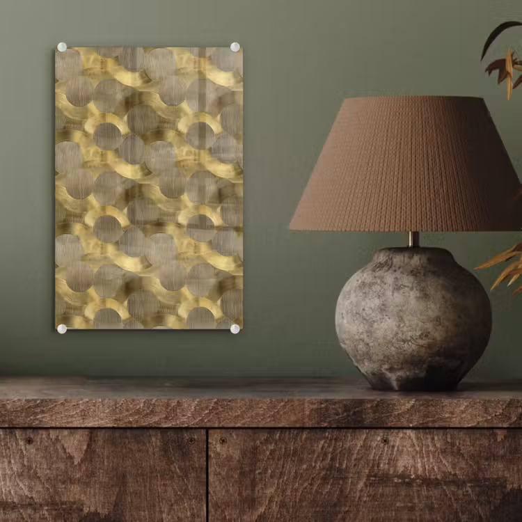 Glas schilderij - Modern - Geometrisch - Goud — 4