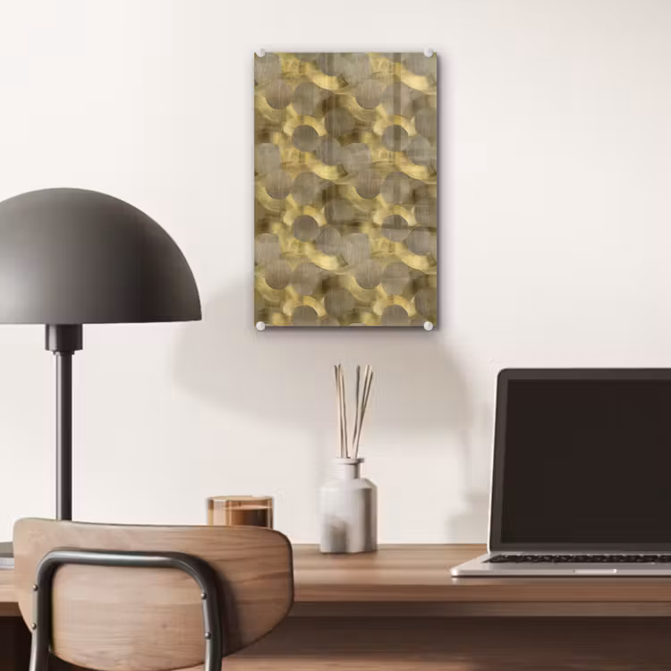 Glas schilderij - Modern - Geometrisch - Goud — 7