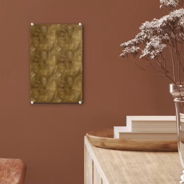 Glas schilderij - Organisch - Lijnen - Goud — 6