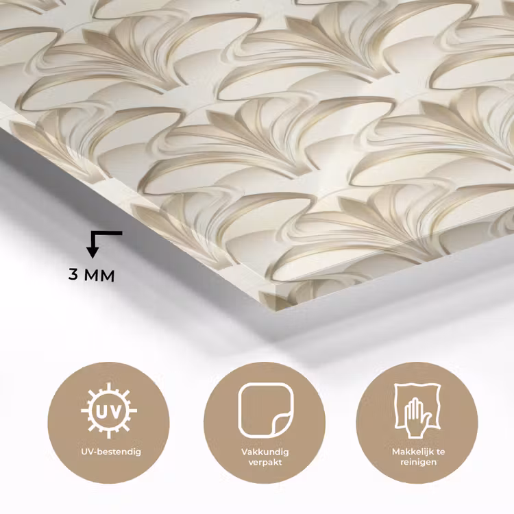 Glas schilderij - Ornament - Barok - Goud — 3