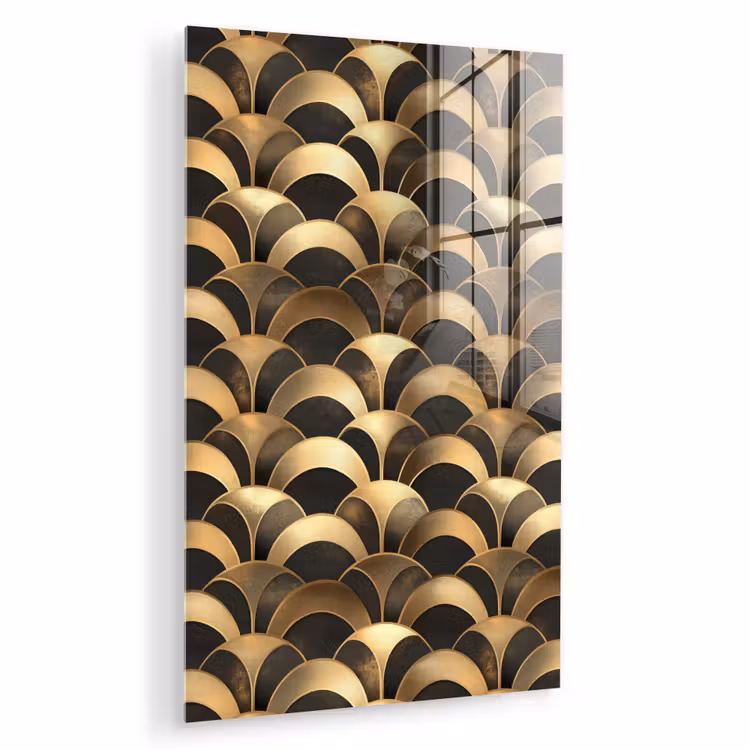 Glas schilderij - Schubben - Structuur - Goud — 1