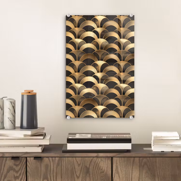Glas schilderij - Schubben - Structuur - Goud — 2