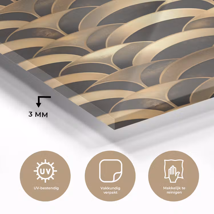 Glas schilderij - Schubben - Structuur - Goud — 3