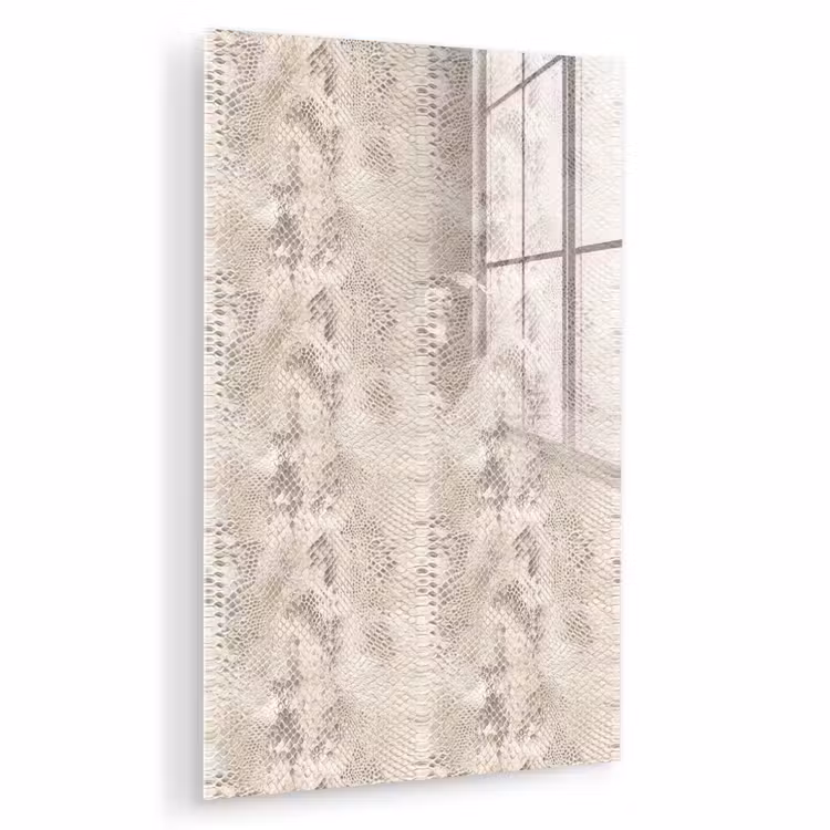 Glas schilderij - Slang - Patroon - Beige — 1